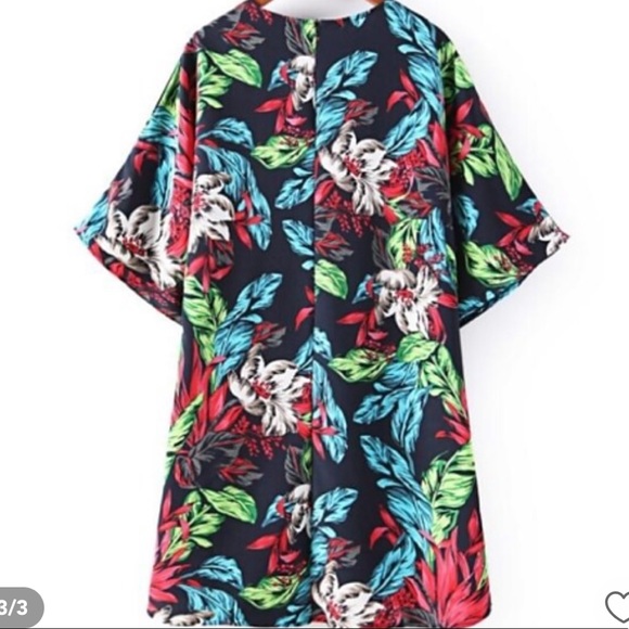 ZARA  BLACK FLORAL TUNIC DRESS  SIZE SMALL - Picture 4 of 11